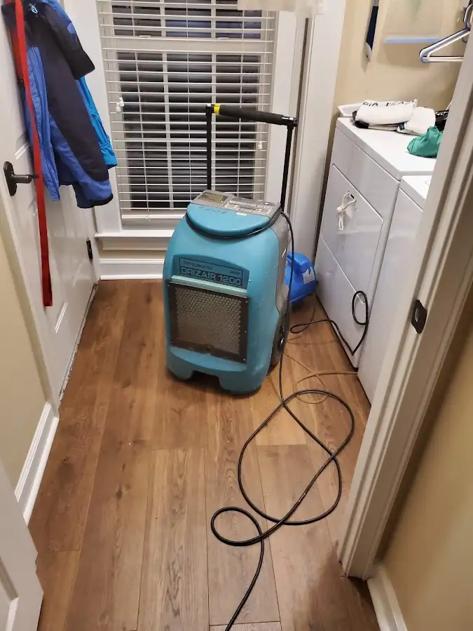 Commercial dehumidifier deployed for Flood Damage Cleanup in Orange Cove